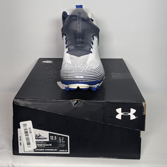 Under Armour Mens Highlight Hammer Mc Football Shoe Sz 12.5 blue/white - Picture 4 of 4